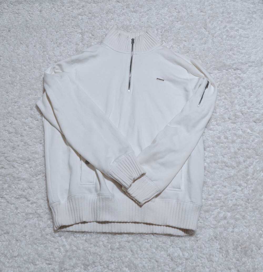 Calvin Klein Half Zip White Long Sleeve Men's Size XL